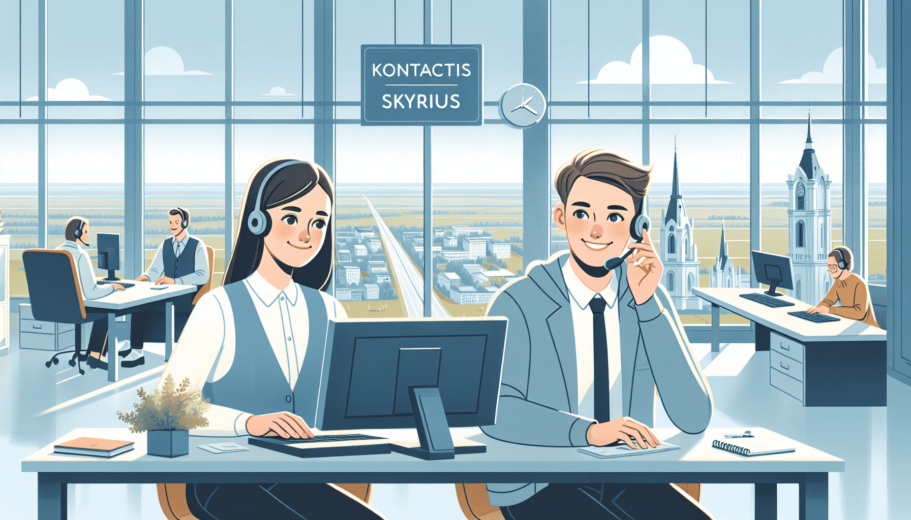 Customer service assisting client